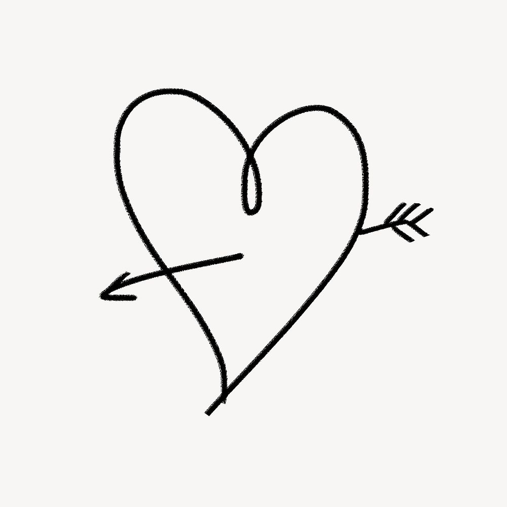 Cupid heart doodle clip art, Valentine's design