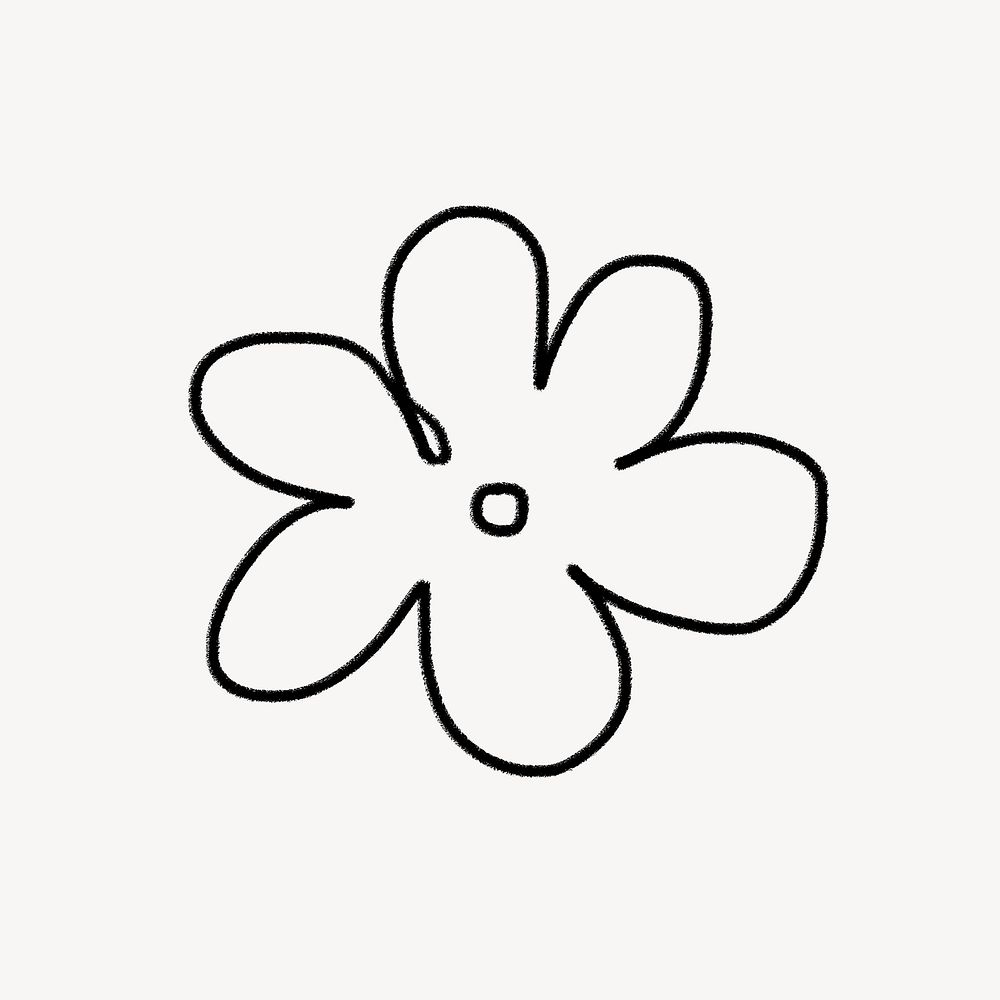 Flower doodle clip art, simple design