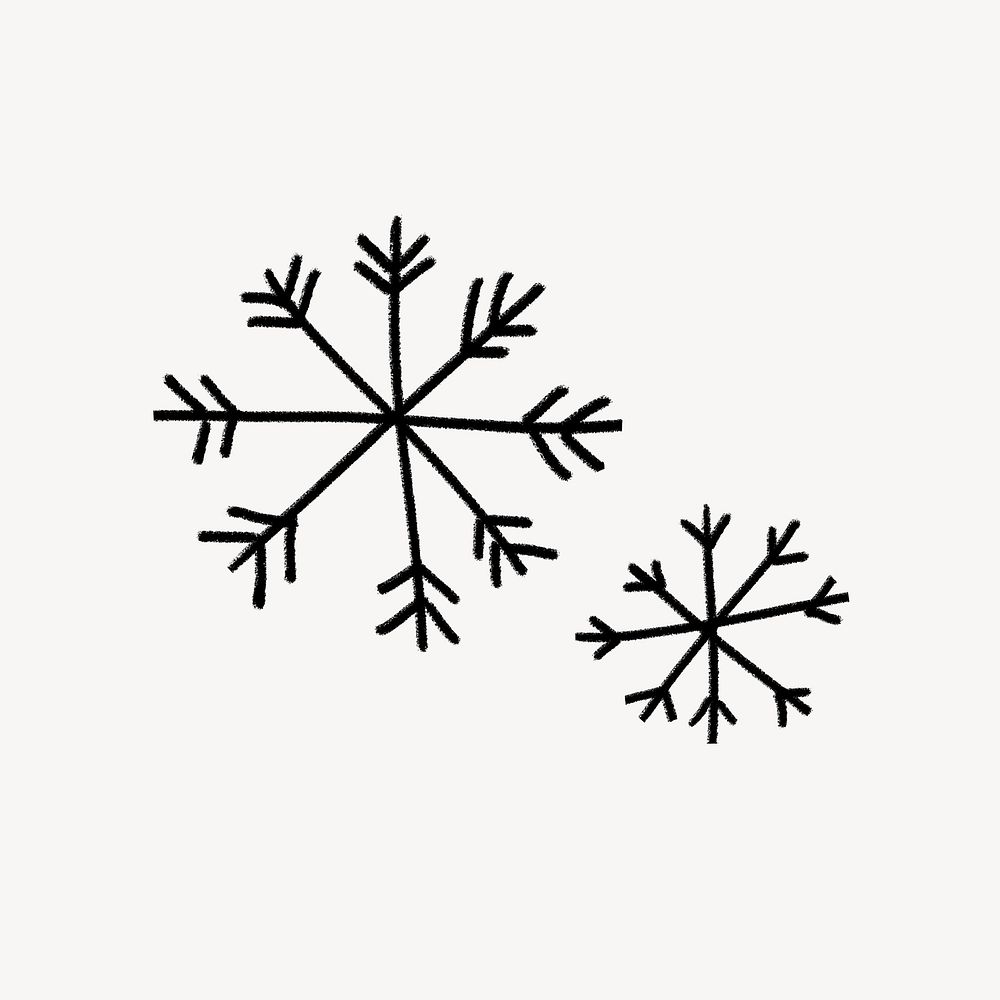 Snowflakes doodle clip art, winter design