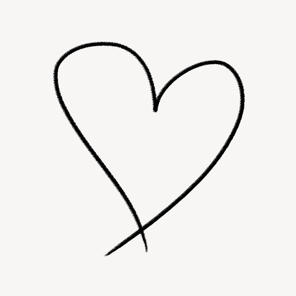 Heart doodle clip art, love design