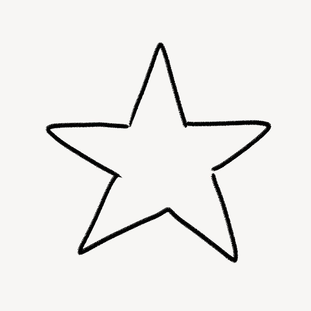 Star doodle clipart, celestial design psd