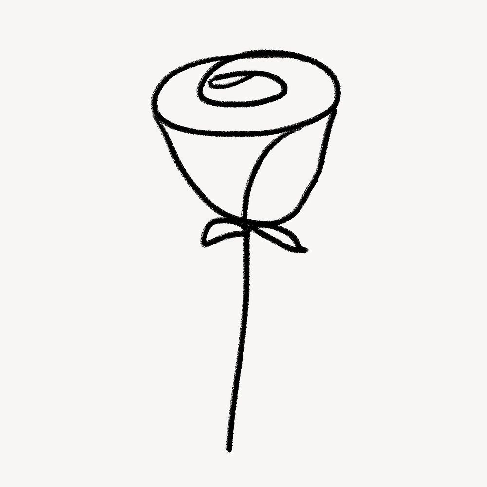 Rose doodle clip art, flower design