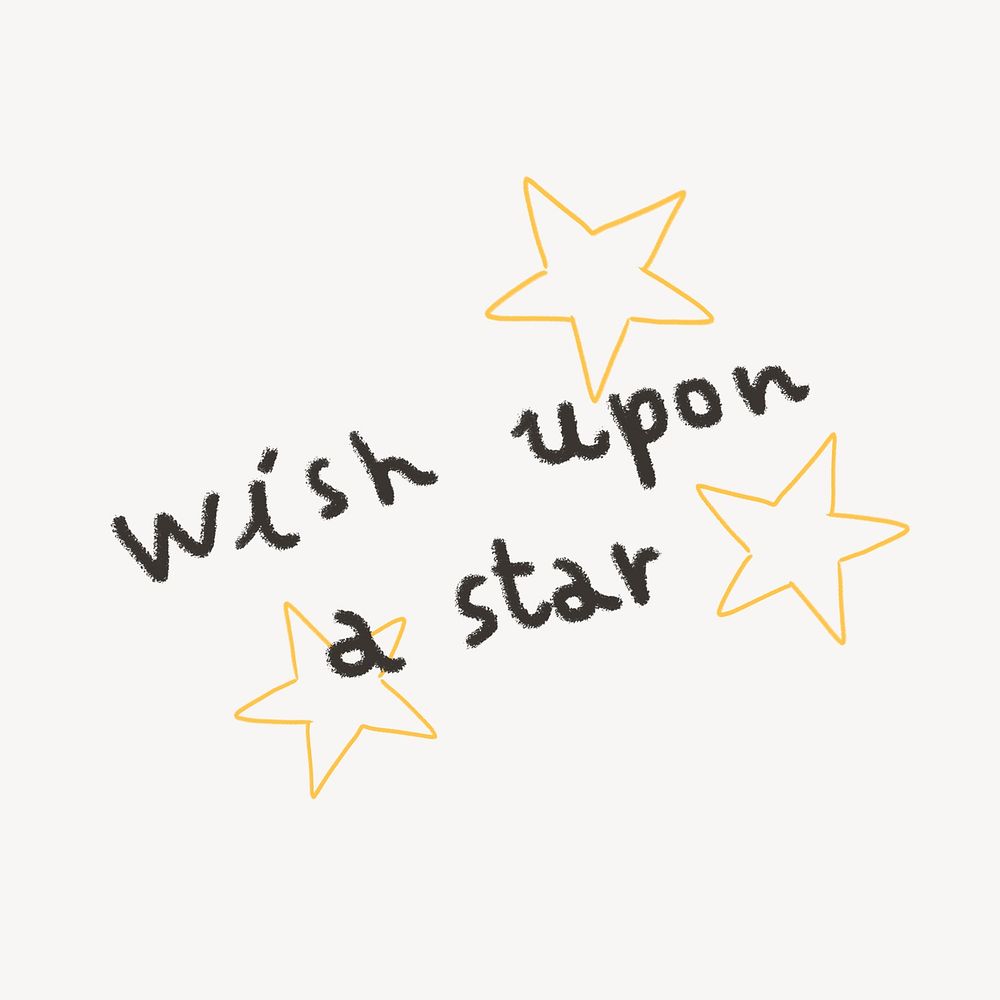 Wish upon a star cute handwritten typography