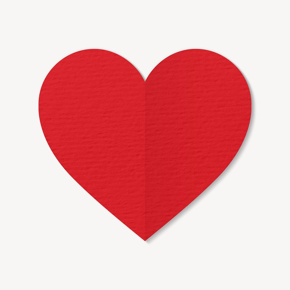 Red heart paper craft icon