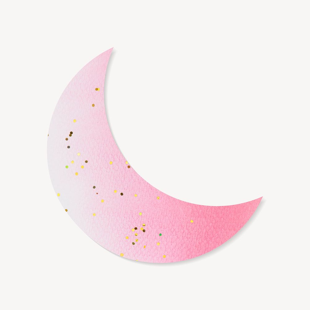 Crescent moon paper craft icon