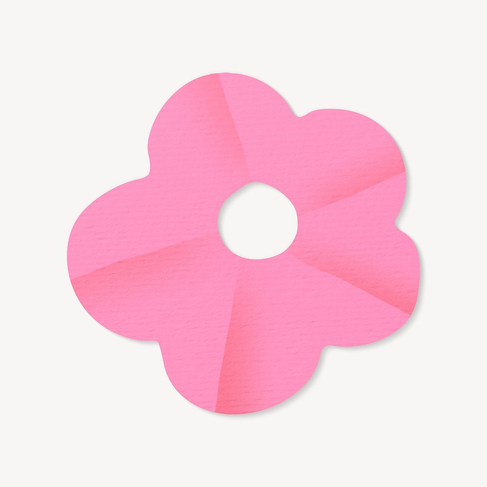 Pink flower paper craft icon