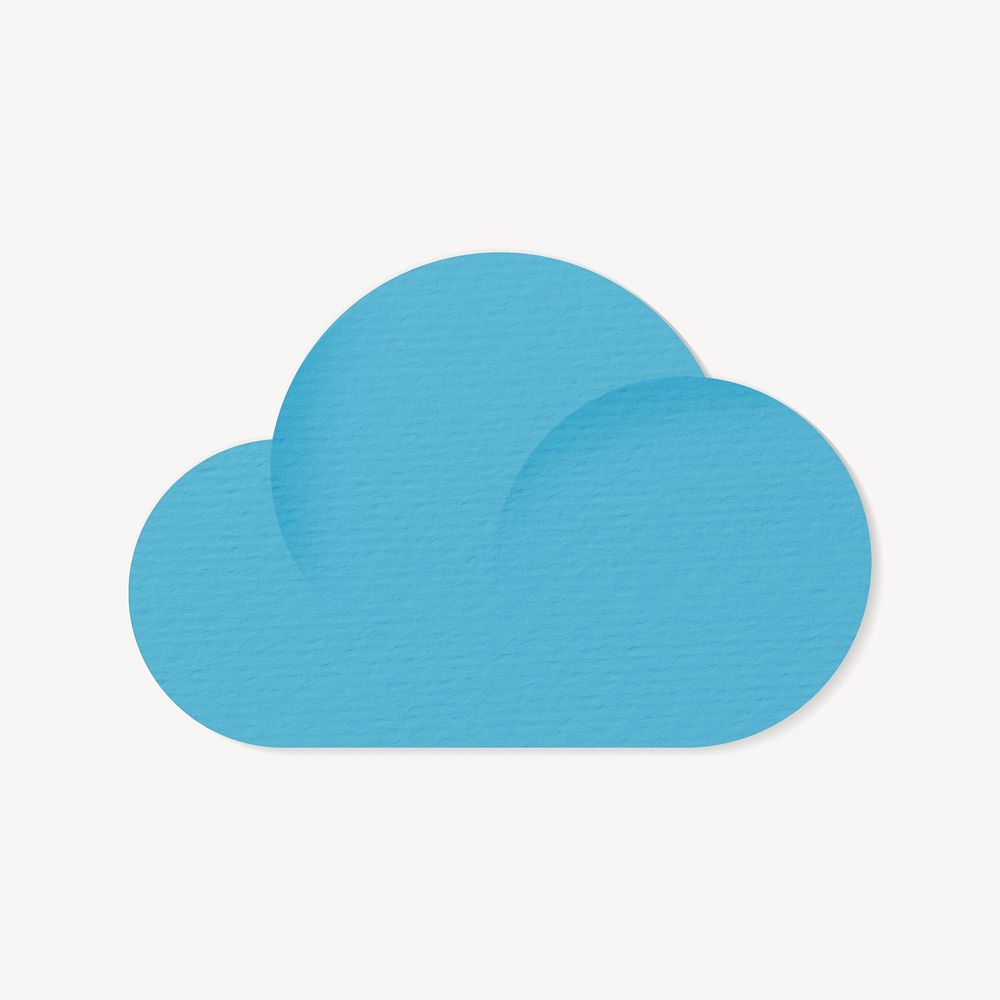 Cloud paper craft collage element psd