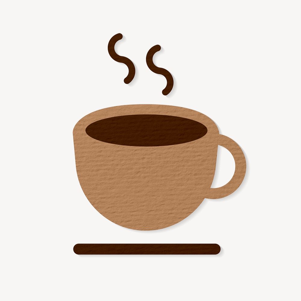 Coffee cup paper craft icon