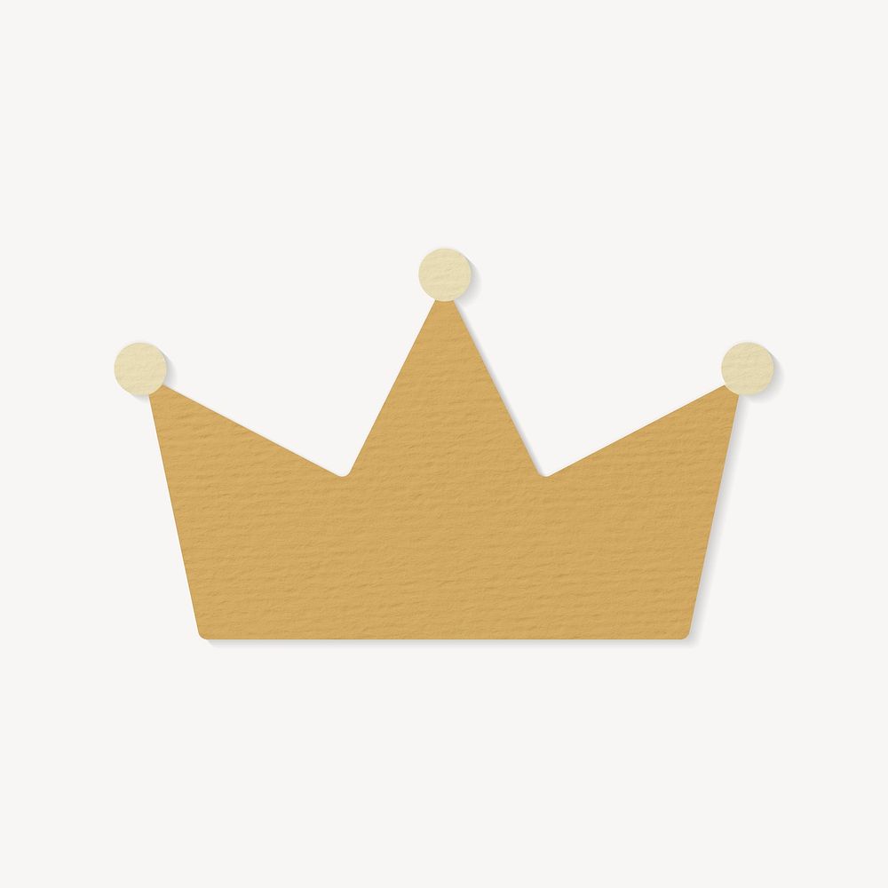 Crown paper craft collage element psd