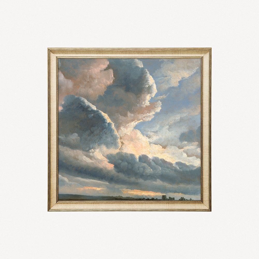 Watercolor sky framed image
