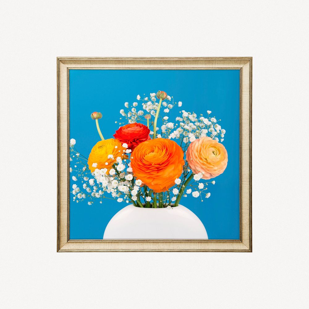 Colorful flowers framed image