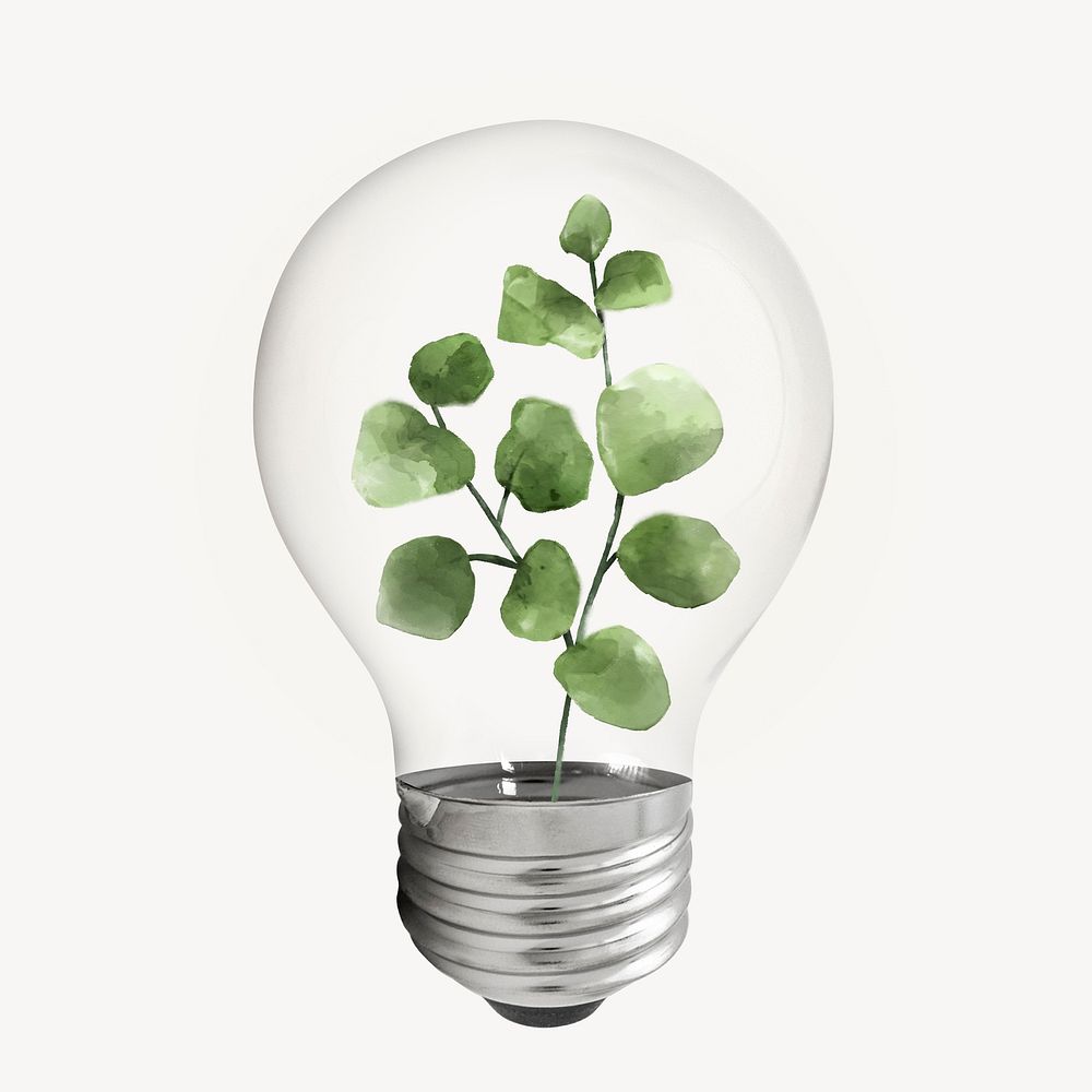 Green leaf bulb, creative plant concept
