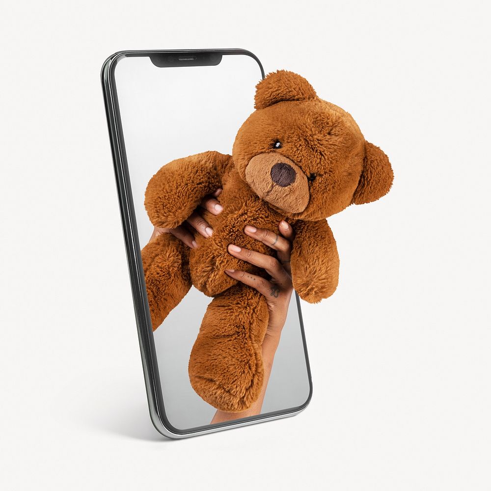 Teddybear, mobile phone, digital design