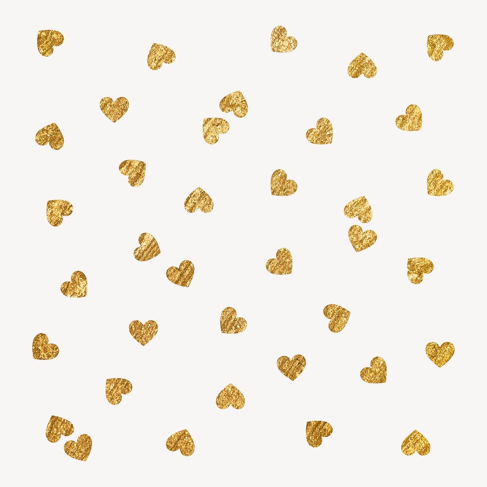 Gold glittery heart clipart, cute Valentine's graphic