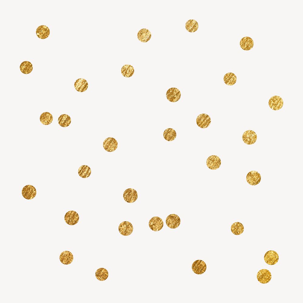 Aesthetic dots clipart, gold metallic geometric shape