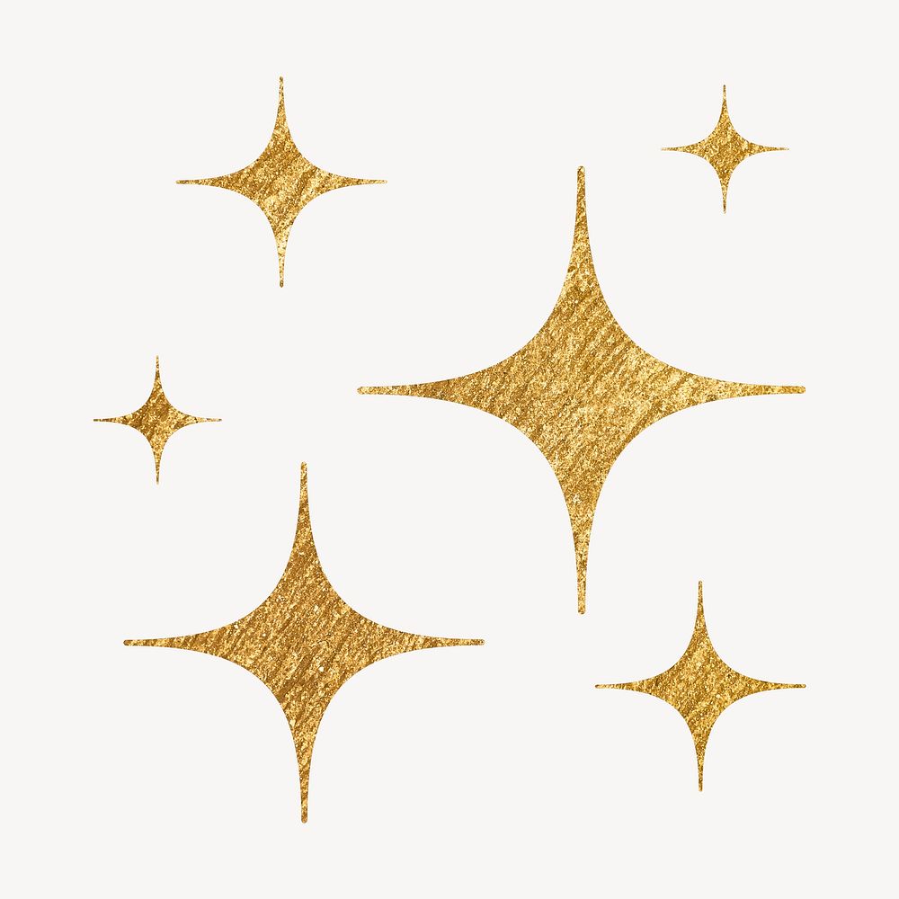 Gold sparkle clipart, metallic effect in aesthetic design vector