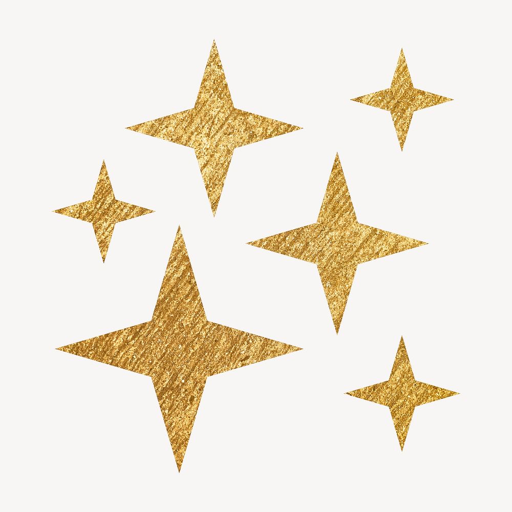 Gold sparkle clipart, metallic effect in aesthetic design vector