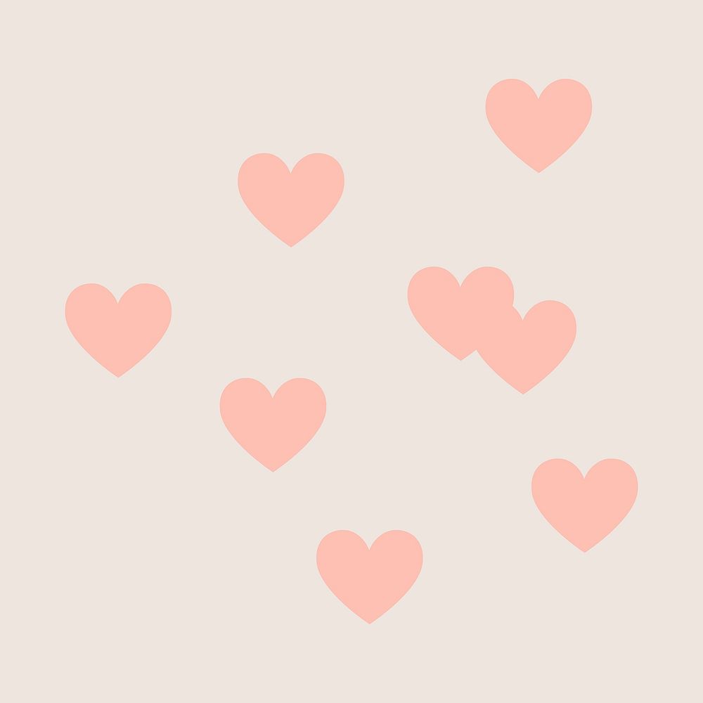 Pastel hearts sticker, Valentine's flat graphic vector