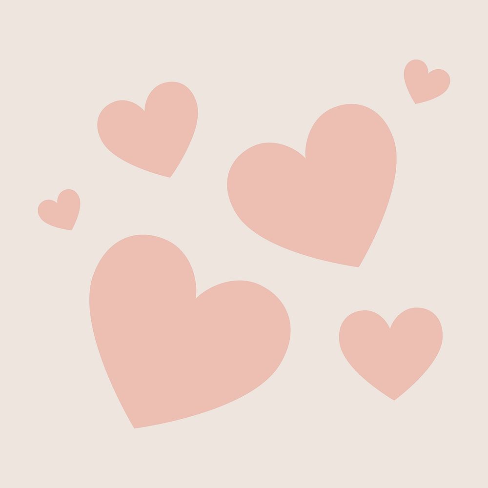 Pastel hearts clipart, cute flat graphic