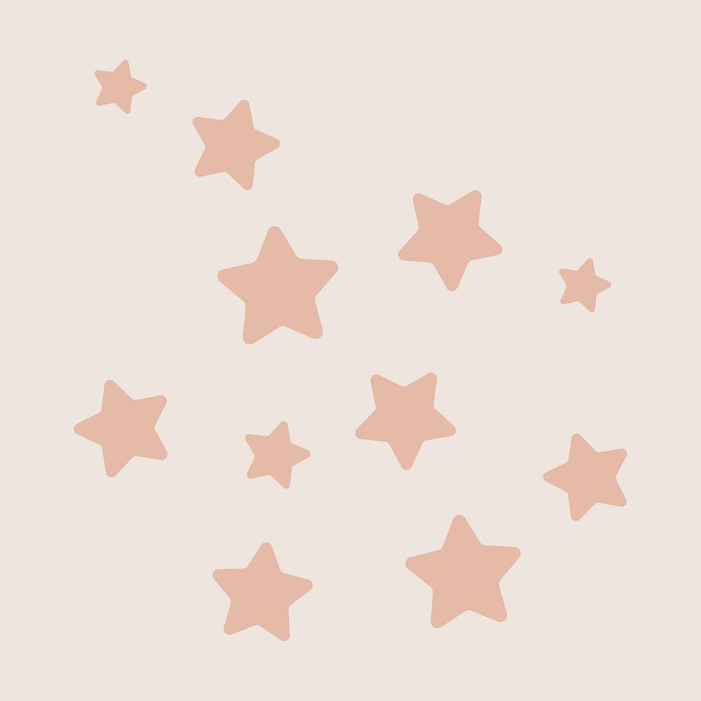 Pink stars clipart, cute pastel shape graphic