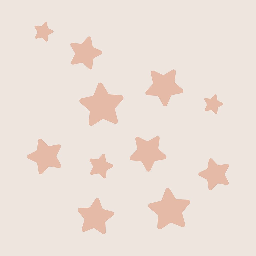 Pink stars clipart, cute pastel shape graphic vector