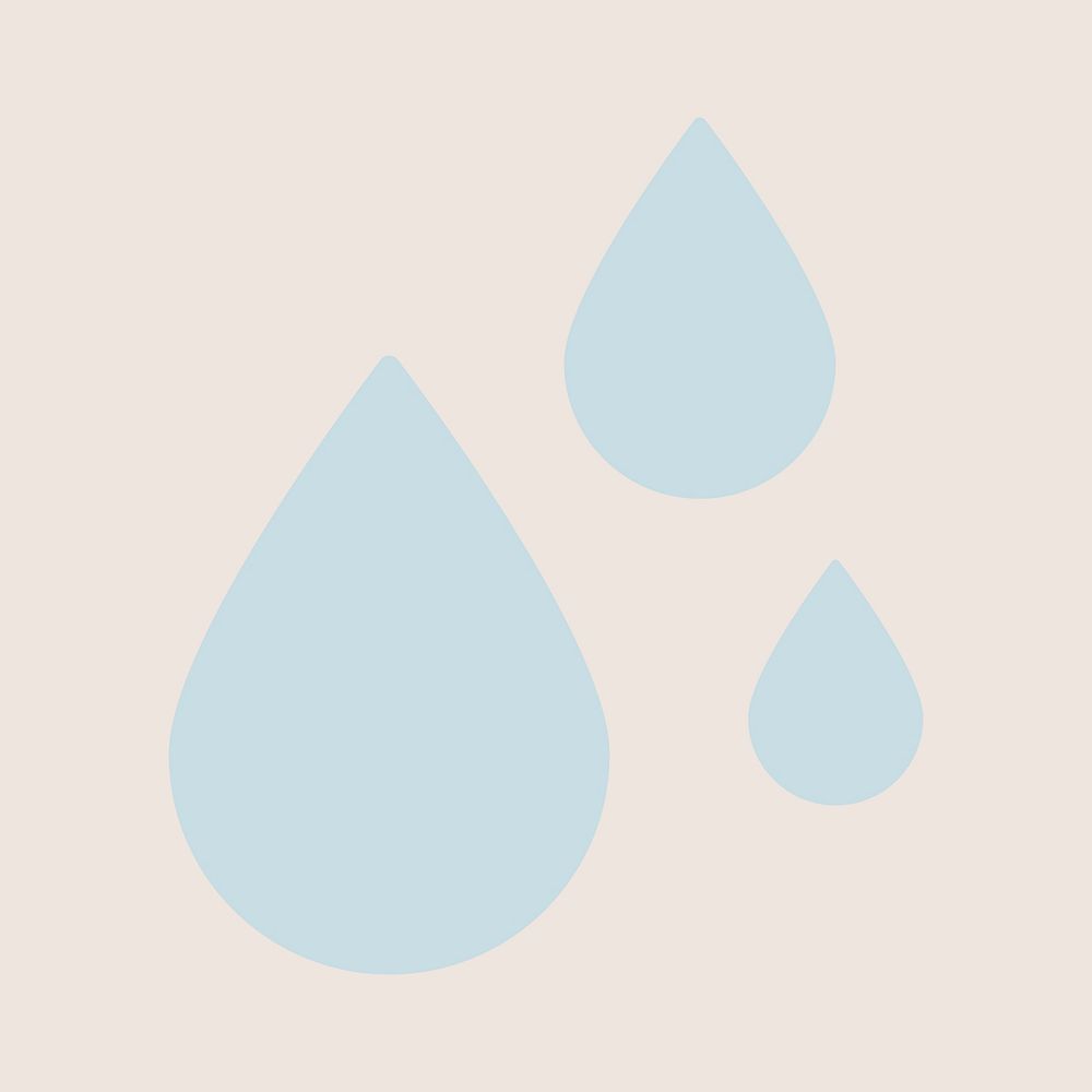 Blue water drop clipart, flat icon design