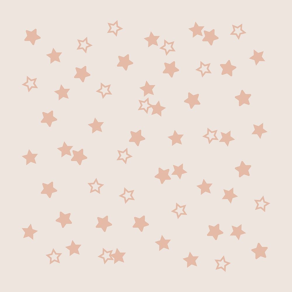 Pink stars clipart, cute pastel shape graphic vector