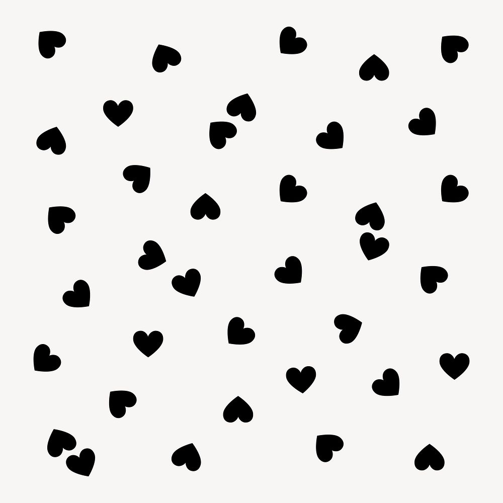 Black heart sticker, cute Valentine's graphic vector