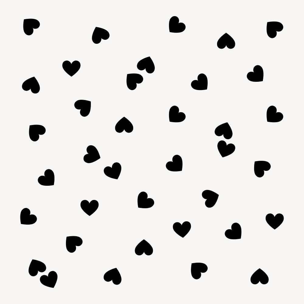 Black heart clipart, cute Valentine's graphic psd