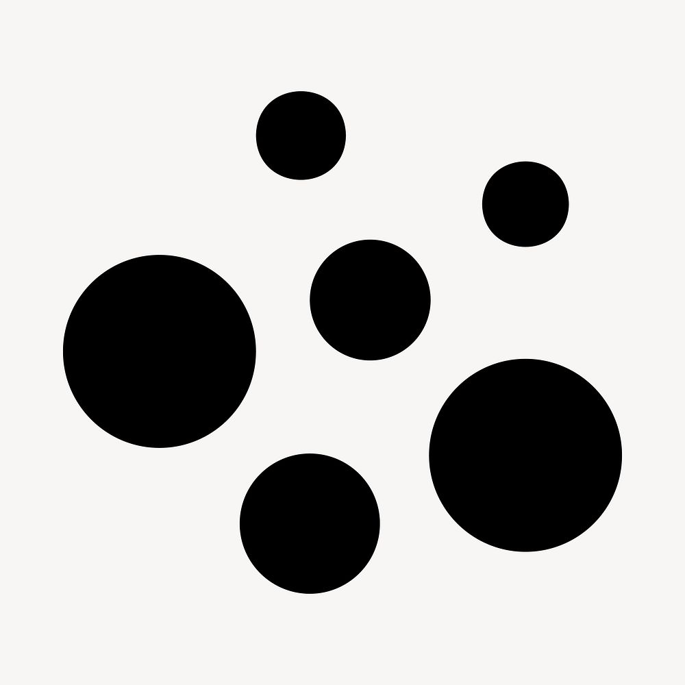 Black circles clipart, geometric shape in flat design vector