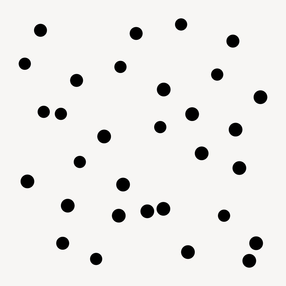 Black dots sticker, geometric shape in flat design psd