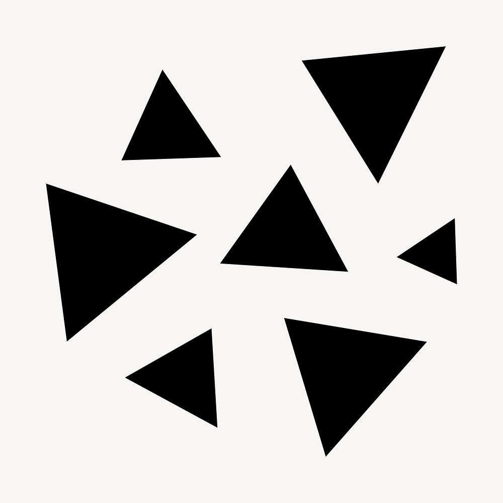 Black triangles clipart, geometric shape in flat design vector