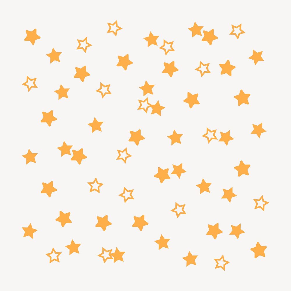 Yellow stars clipart, cute pastel shape graphic vector