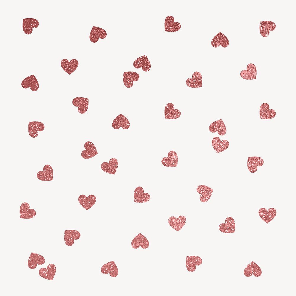 Pink glittery heart sticker, cute Valentine's graphic vector