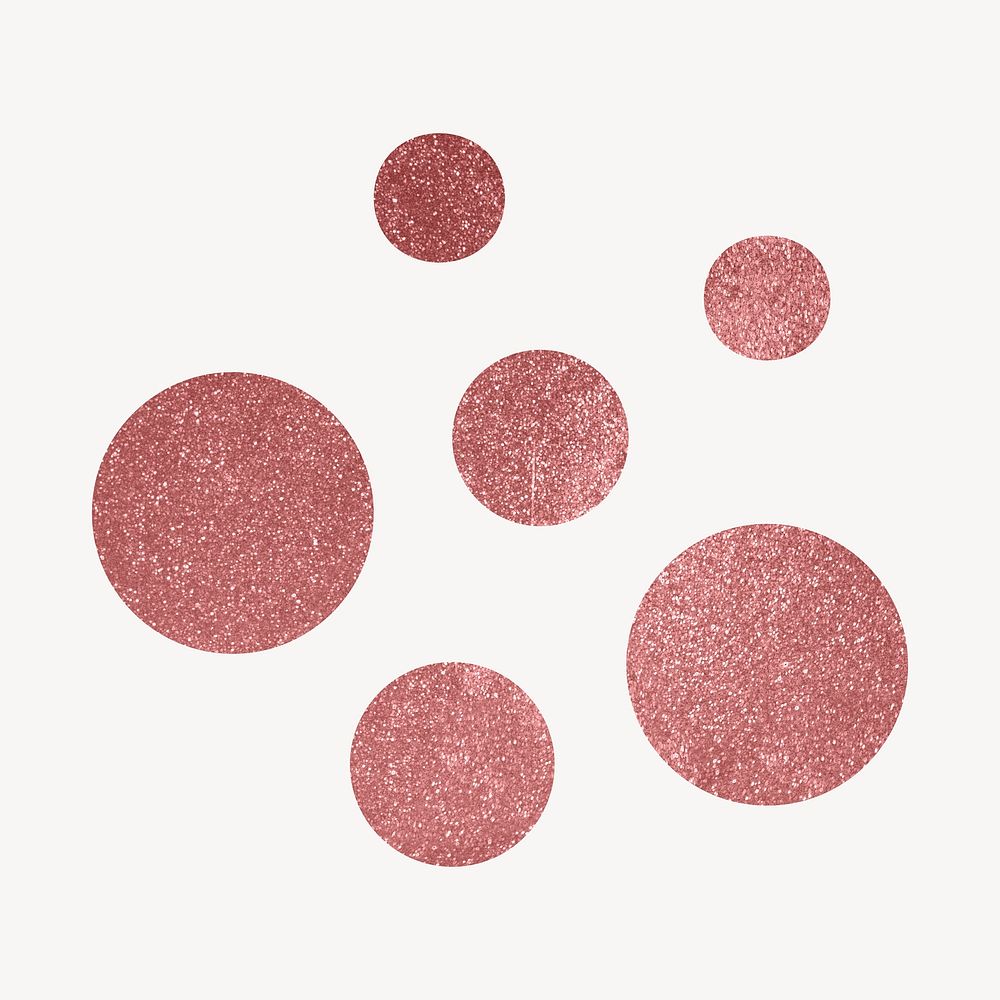 Aesthetic circles clipart, pink glittery geometric shape