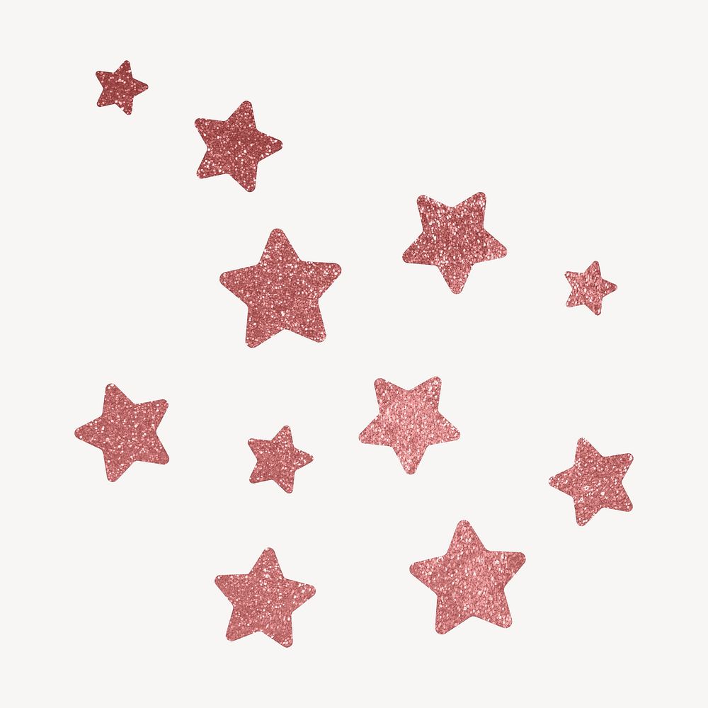 Pink aesthetic stars clipart, sparkly shape