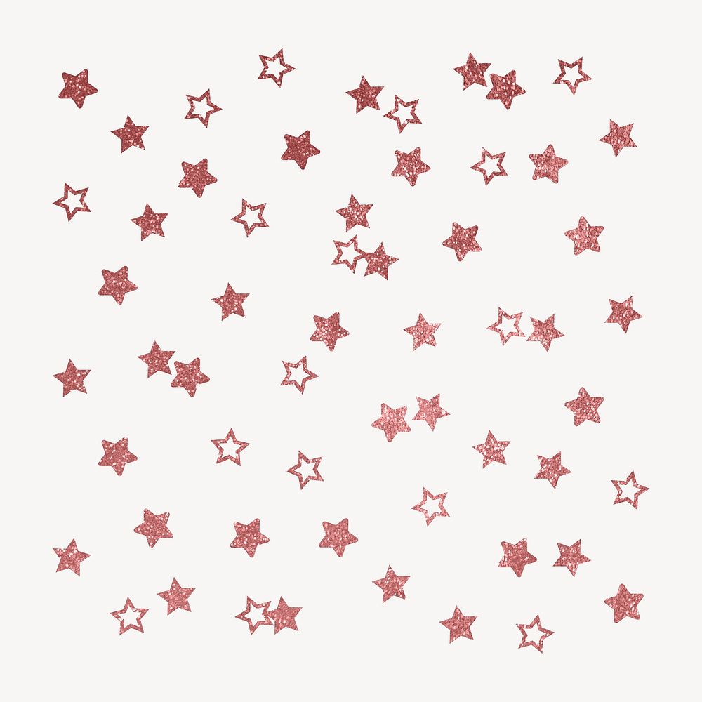 Pink sparkly stars clipart, aesthetic shape vector