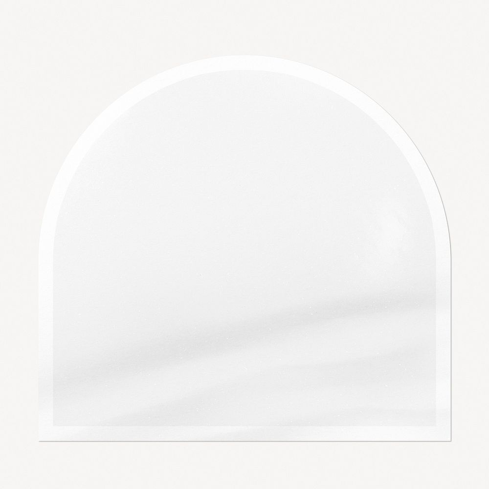 Blank arch shape sticker, wrinkled texture, off white design