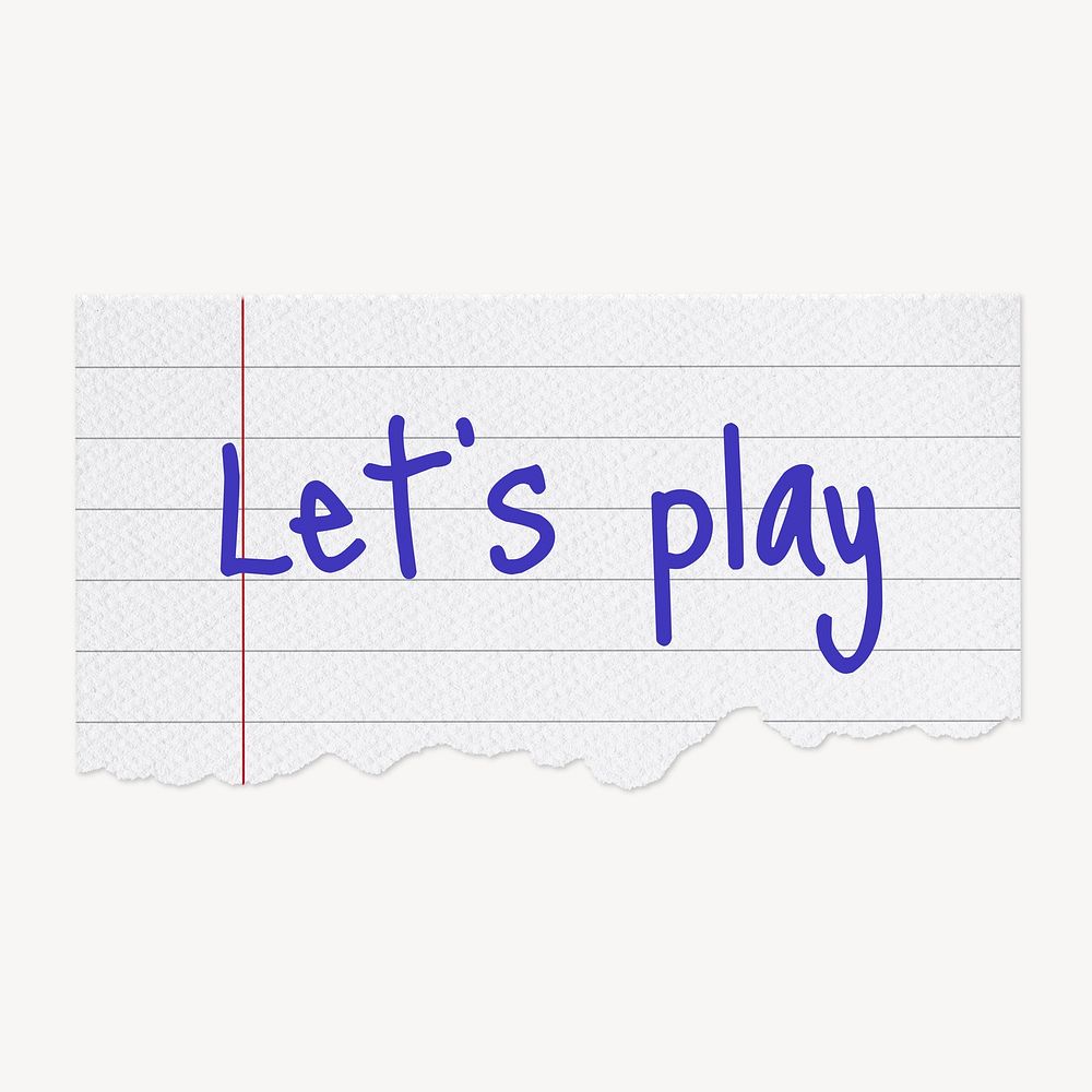 Let's play word, lined note paper, stationery clipart