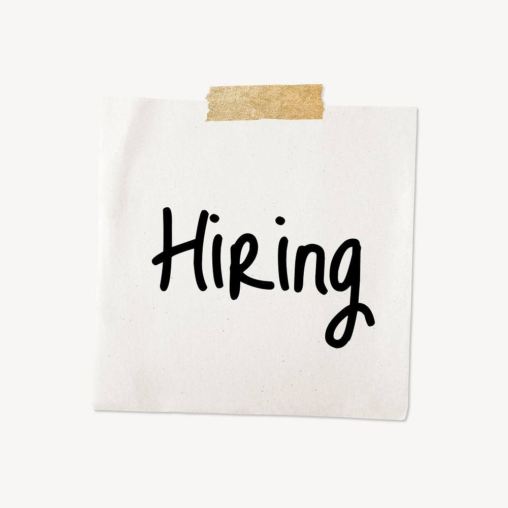 Hiring word typography, memo note | Premium PSD - rawpixel