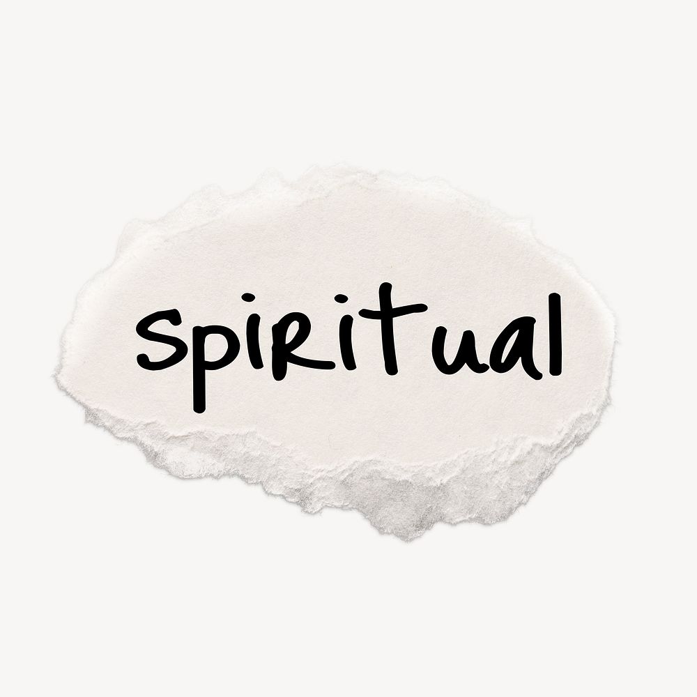 Spiritual word, ripped paper, white clipart