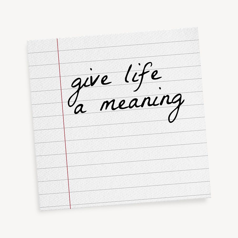 Lined paper template, editable quote psd, give life a meaning