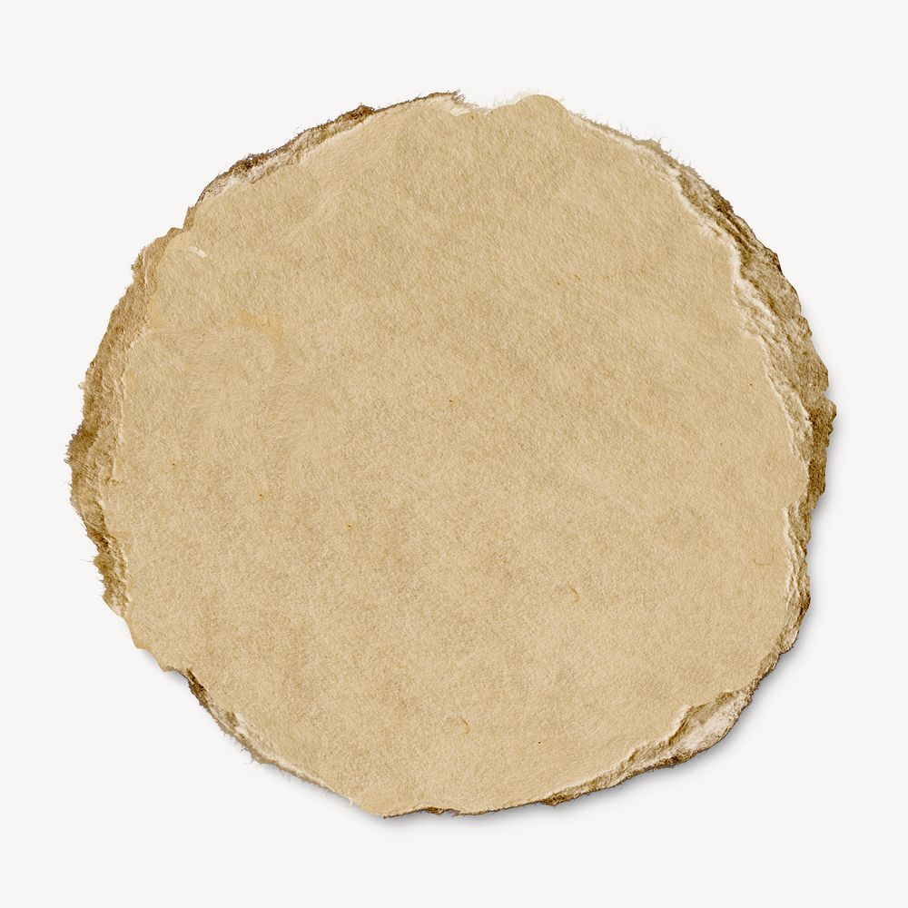 Cardboard paper png cut out, round collage element