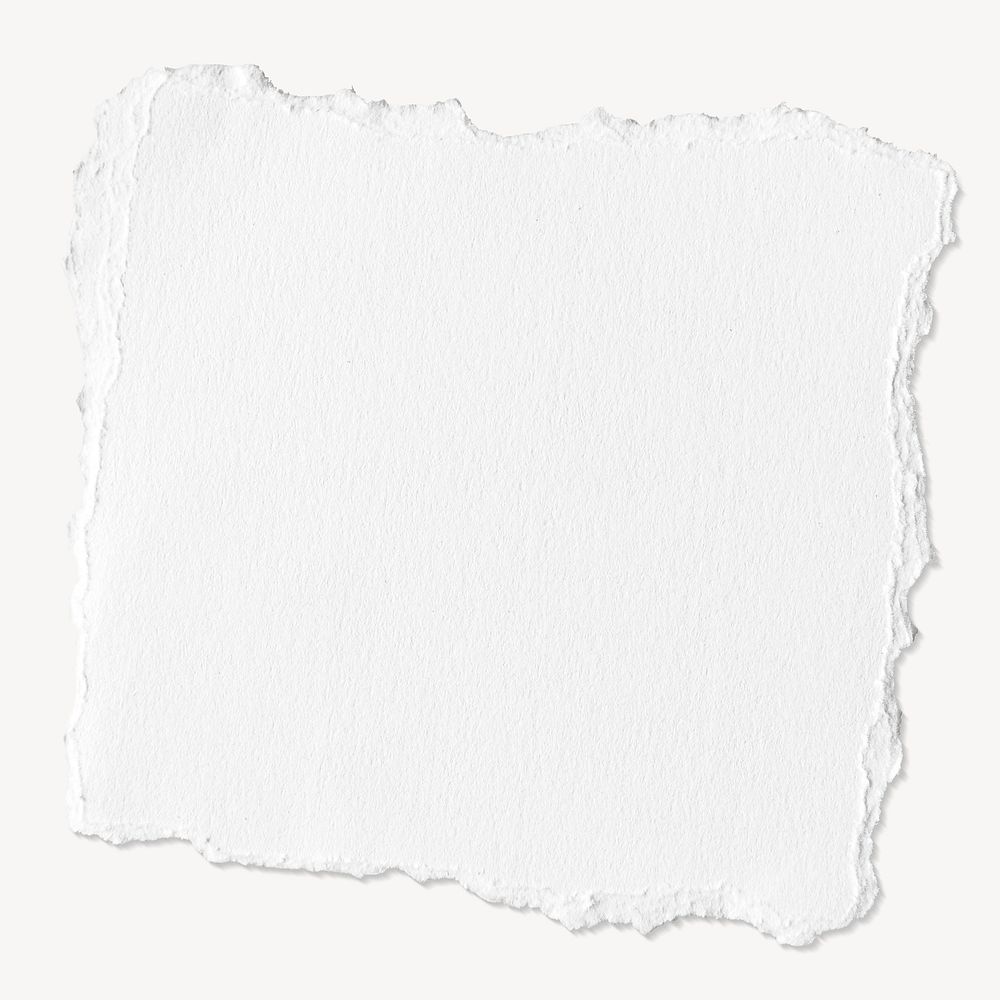 White ripped paper cut out note paper 