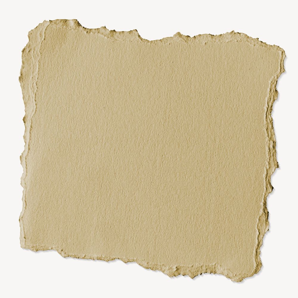 Kraft torn paper png cut out square collage element