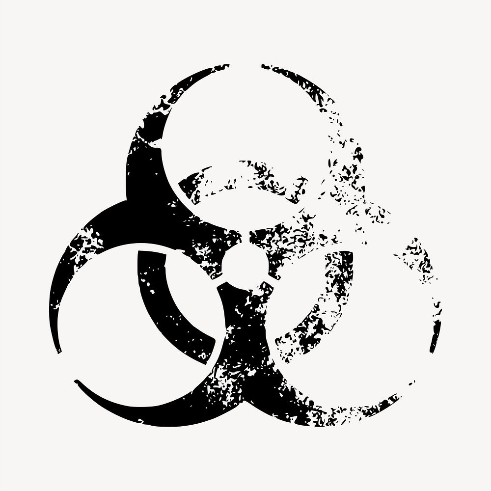 Biohazard symbol clipart, grunge design. Free public domain CC0 image.