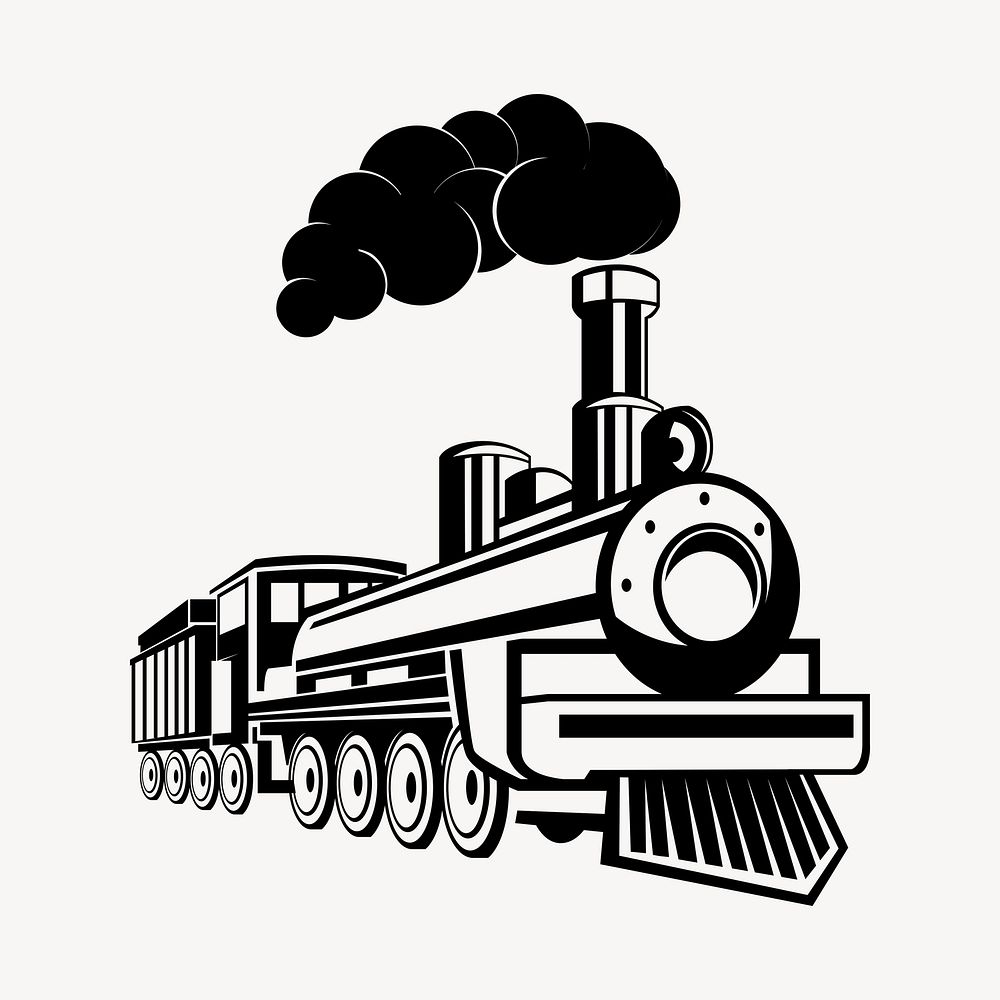 Train clipart, transportation illustration. Free public domain CC0 image.
