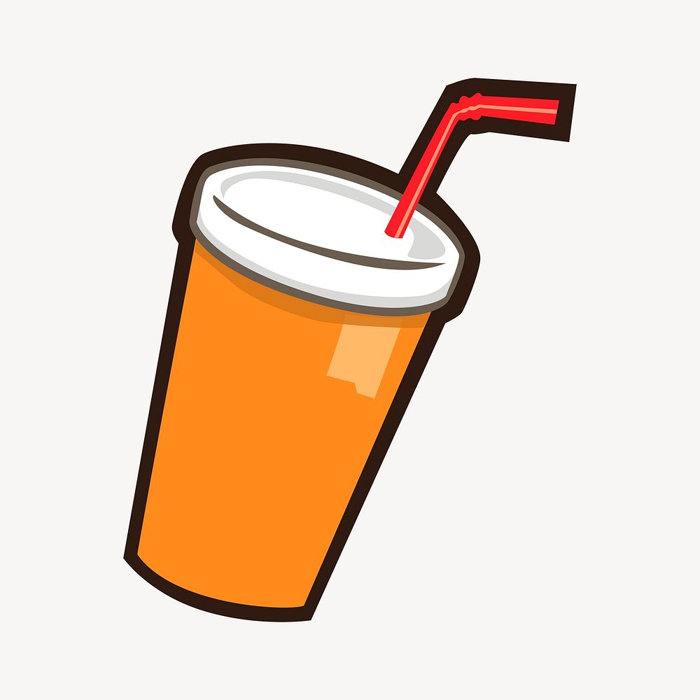 Soda cup clipart, fast food drink illustration. Free public domain CC0 image.