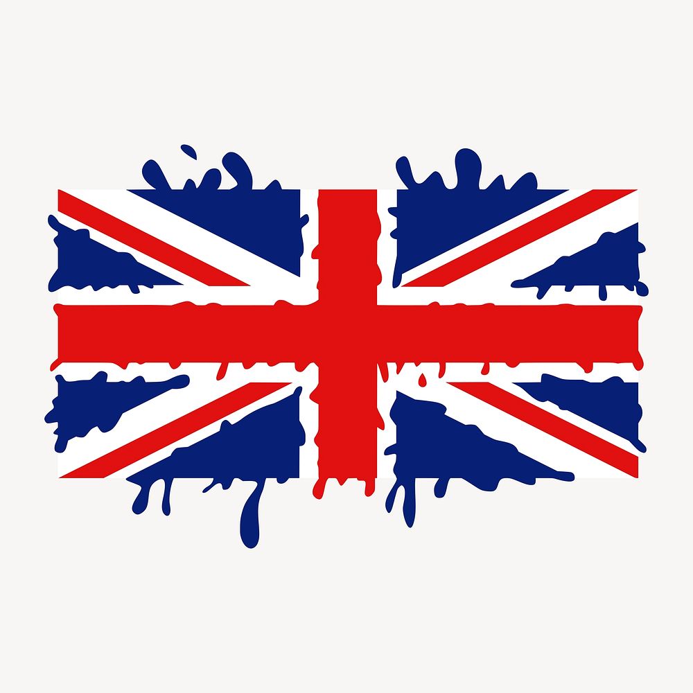 British flag clipart, national symbol illustration. Free public domain CC0 image.