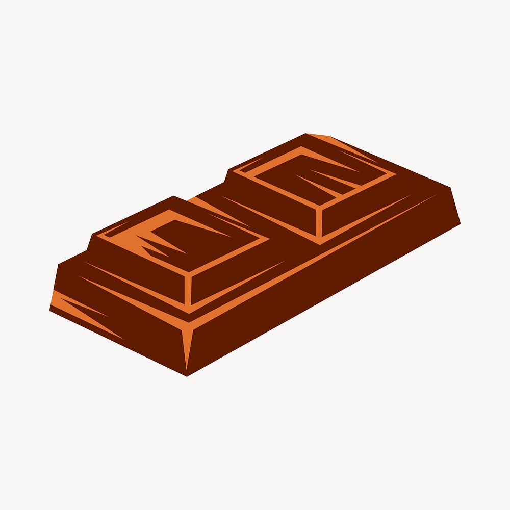 Chocolate bar clipart, dessert illustration vector. Free public domain CC0 image.